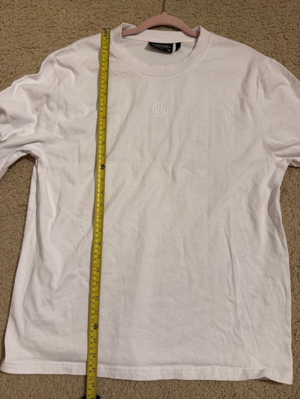 Ninth Hall Fundamentals White Long Sleeve Logo Tee Size M Boxy Streetwear - Picture 5 of 7